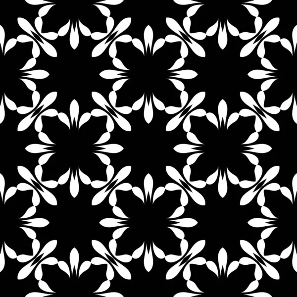 Чорно Білий Візуалізація Калейдоскопа Квіткові Прикраси Шаблон Шпалер Квітів — стокове фото