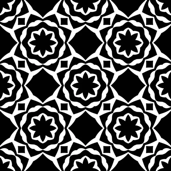 Schwarz Und Weiß Rendering Kaleidoskop Florale Ornamente Blumen Tapete Vorlage — Stockfoto
