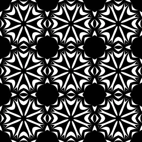 Seamless Black White Rendering Kaleidoscope Template — Stock Photo, Image