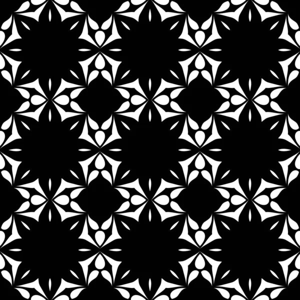 black and white rendering kaleidoscope floral ornaments, flowers wallpaper template