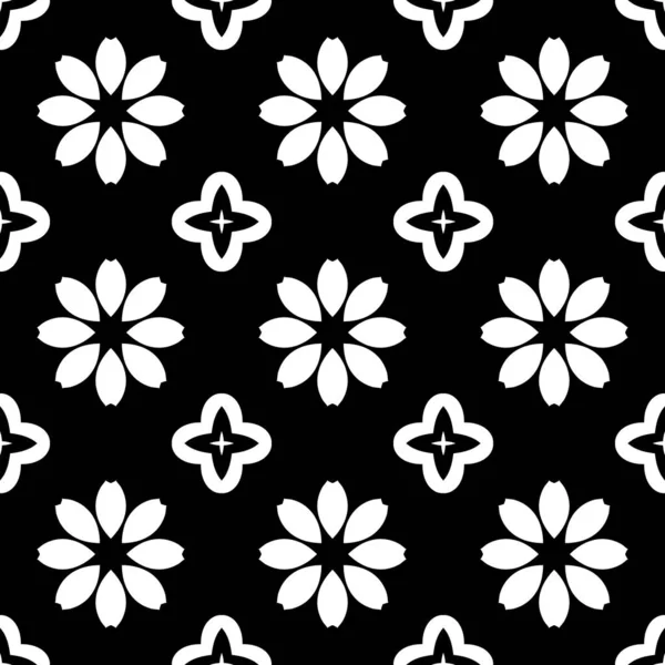siyah beyaz render kaleydoskop çiçek süsleri, çiçek duvar kağıdı şablonu