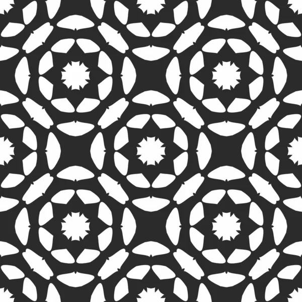 siyah beyaz soyut kaleydoskop şablonu