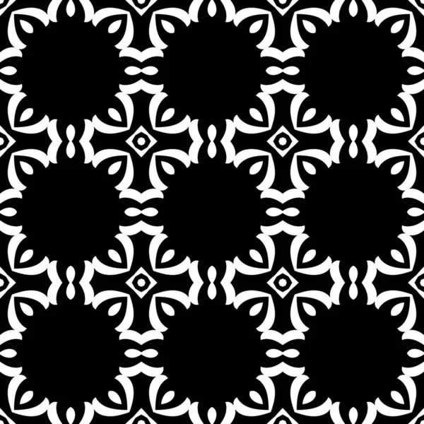 Nahtlose Kaleidoskop Vorlage Für Schwarz Weiß Wiedergabe — Stockfoto