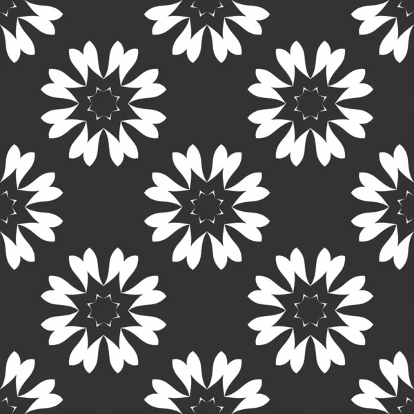siyah beyaz render kaleydoskop çiçek süsleri, çiçek duvar kağıdı şablonu