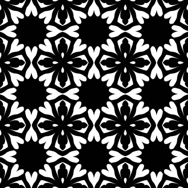 Negro Blanco Flores Abstractas Fondo —  Fotos de Stock