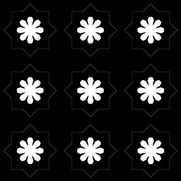 Чорно Білий Абстрактний Фон Квітами — стокове фото