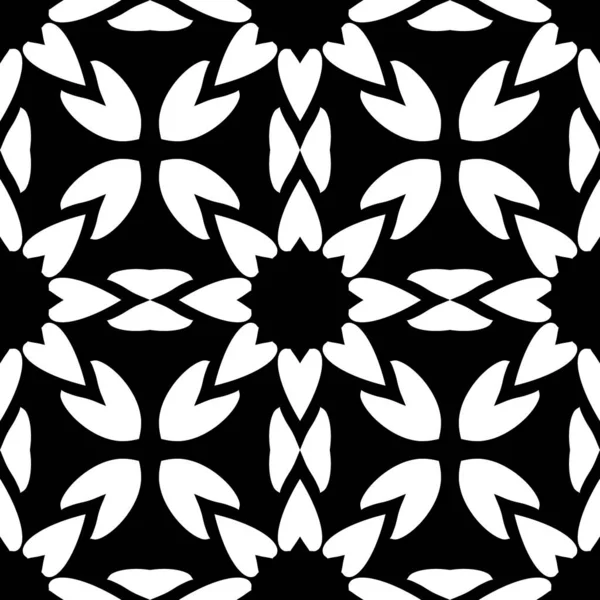 Negro Blanco Flores Abstractas Fondo —  Fotos de Stock