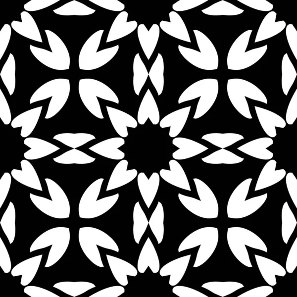 Negro Blanco Flores Abstractas Fondo — Foto de Stock