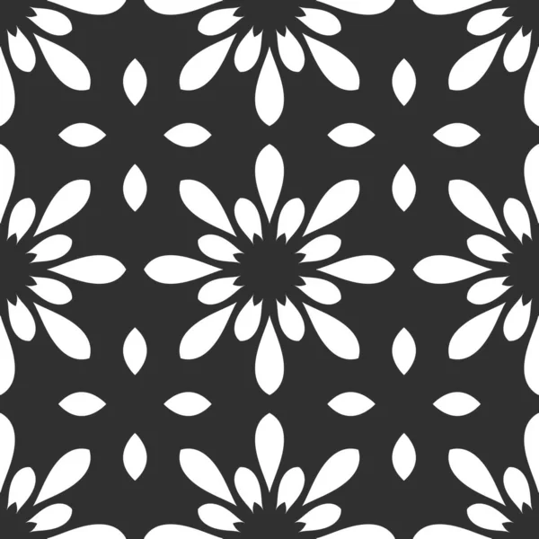 Negro Blanco Flores Abstractas Fondo —  Fotos de Stock