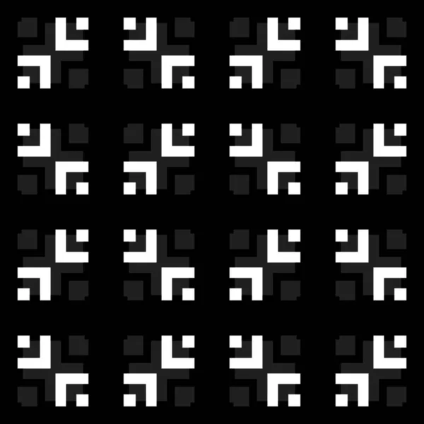 幾何学的な正方形の形を持つ黒と白の抽象的な背景 — ストック写真