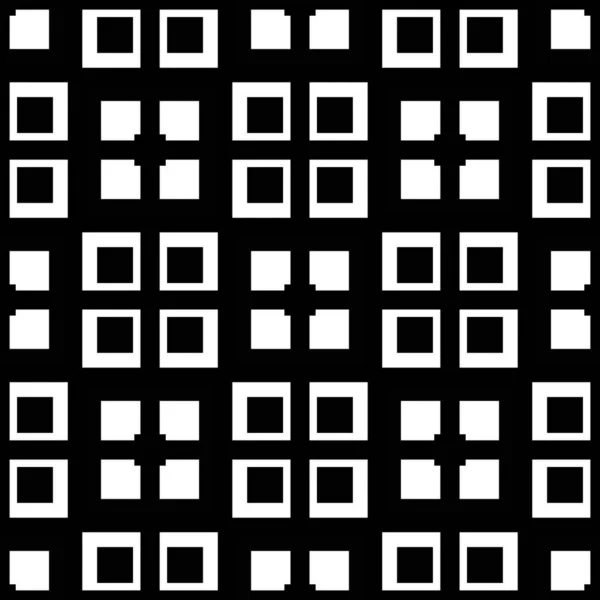Fekete Fehér Absztrakt Háttér Geometriai Négyzetek Alakzataival — Stock Fotó