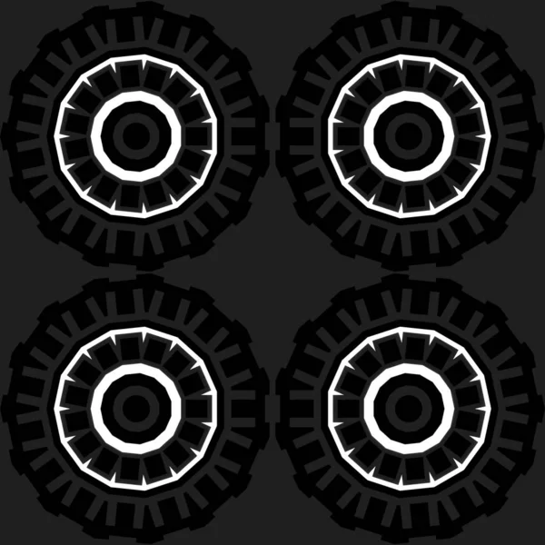 Χωρίς Ραφές Αφηρημένο Μαύρο Και Λευκό Φόντο Στρογγυλοί Κύκλοι — Φωτογραφία Αρχείου