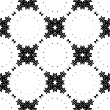 siyah ve beyaz arkaplan, geometrik şekiller, süslemeli kaleydoskop