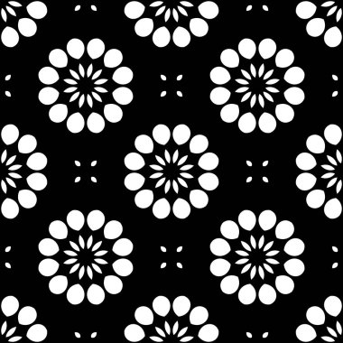 siyah ve beyaz arkaplan, geometrik şekiller, süslemeli kaleydoskop