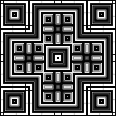 Siyah beyaz renklerde trendy soyut desen