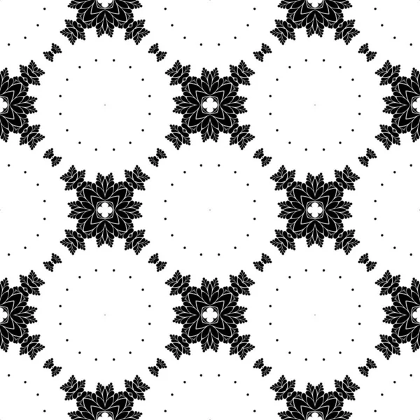 Black White Background Geometrical Shapes Ornamental Kaleidoscope — Stock Photo, Image