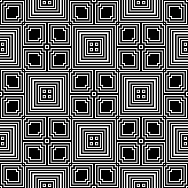Psychedelische Schwarze Und Weiße Felder Quadrate Und Linien — Stockfoto