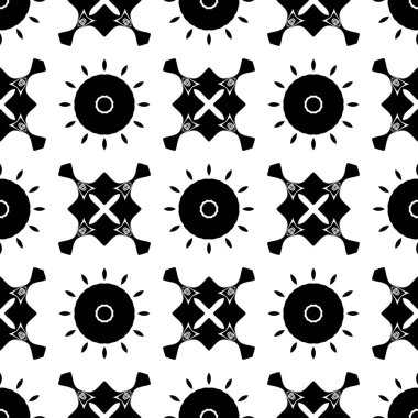 Siyah beyaz geometrik soyut süs arka planı