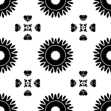 Siyah beyaz geometrik soyut süs arka planı