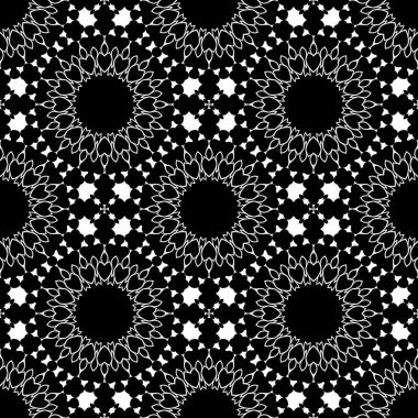 soyut siyah ve beyaz çiçek mandala arka plan