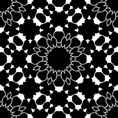 soyut siyah ve beyaz çiçek mandala arka plan