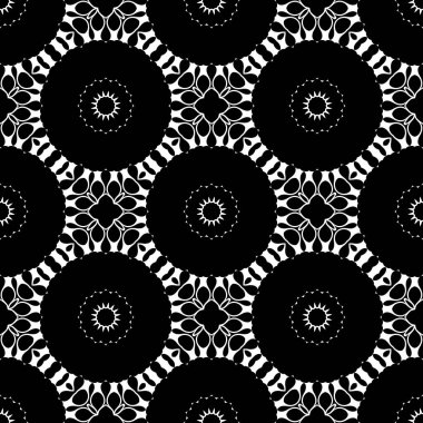 Siyah beyaz soyut mandala arka plan