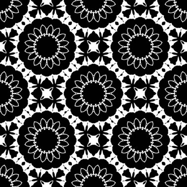 Siyah beyaz soyut mandala arka plan