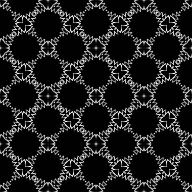 Siyah ve beyaz mandala, soyut süs arka plan, kaleydoskop render 