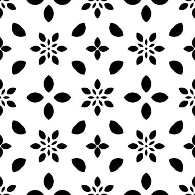 Siyah beyaz geometrik dikişsiz desen, kaleydoskop işleme 