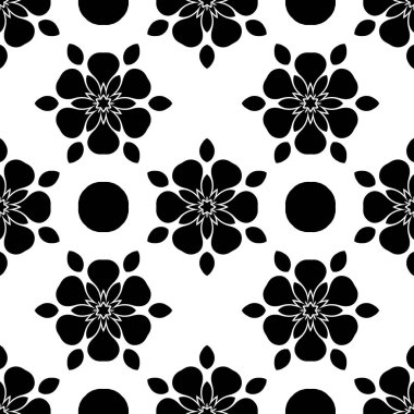 Siyah beyaz render kaleydoskop illüstrasyon