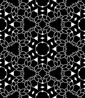 Siyah beyaz render kaleydoskop illüstrasyon