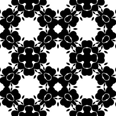 Siyah beyaz render kaleydoskop illüstrasyon