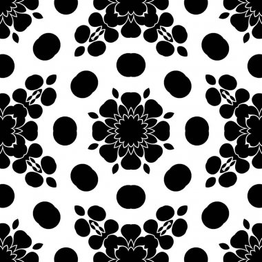 Siyah ve beyaz yuvarlak şekilli geometrik süs şekillendirme kaleydoskop 