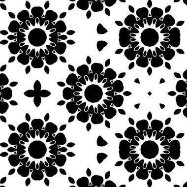 Siyah ve beyaz yuvarlak şekilli geometrik süs şekillendirme kaleydoskop 