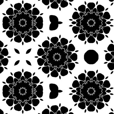 Siyah ve beyaz yuvarlak şekilli geometrik süs şekillendirme kaleydoskop 