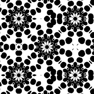 Siyah beyaz soyut süs arka plan, kaleydoskop render 