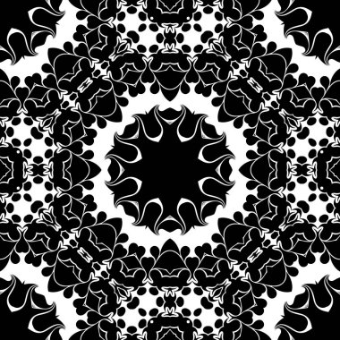 Siyah beyaz renklerde trendy soyut desen