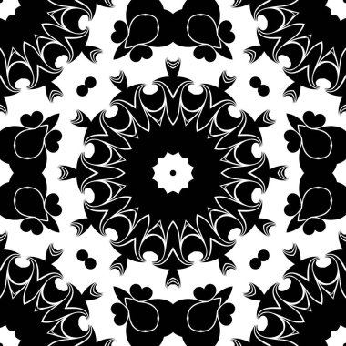 Siyah beyaz renklerde trendy soyut desen