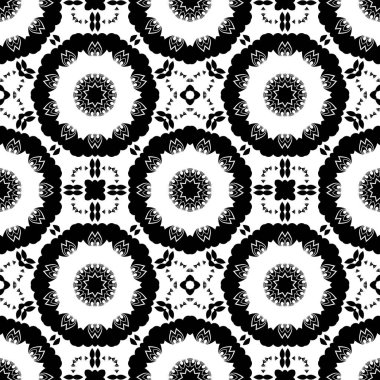 Siyah beyaz renklerde trendy soyut desen