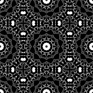 Siyah beyaz renklerde trendy soyut desen