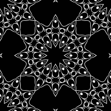 Siyah beyaz renklerde trendy soyut desen