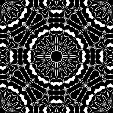 Siyah beyaz renklerde trendy soyut desen