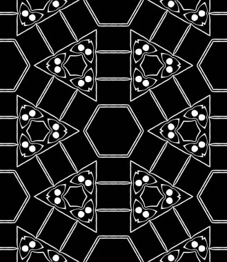 siyah beyaz kaleydoskop süsleri 