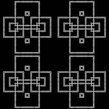 siyah beyaz kaleydoskop hücre kareleri 