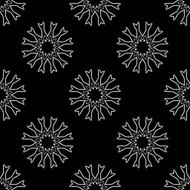 mozaik siyah beyaz kaleydoskop süsleri 