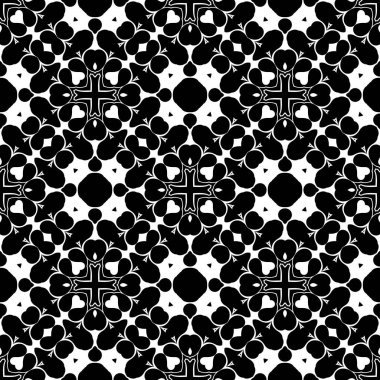 dikişsiz geometrik siyah beyaz render kaleydoskop süsler duvar kağıdı