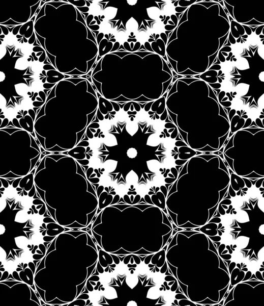 黒と白の幾何学的抽象的な装飾的な背景 — ストック写真