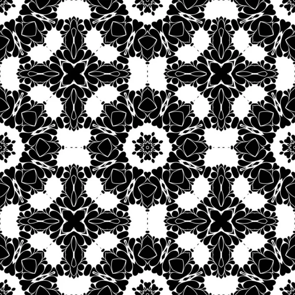 Fondo Ornamental Abstracto Geométrico Blanco Negro —  Fotos de Stock