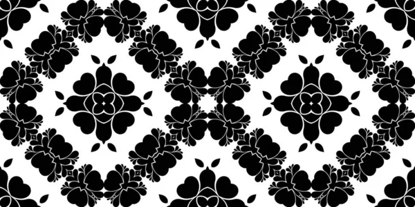 Black White Horizontal Background Geometrical Shapes Ornamental Kaleidoscope — Stock Photo, Image