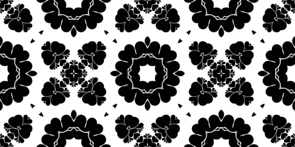 Черный Белый Горизонтальный Фон Геометрические Формы Декоративный Калейдоскоп — стоковое фото